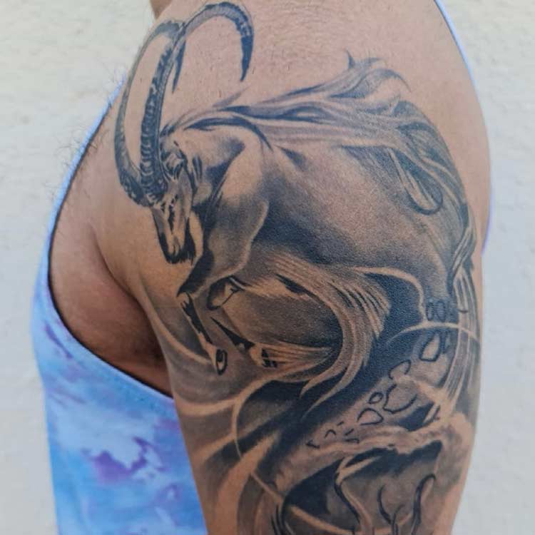 Fantasy Goat Tattoo image